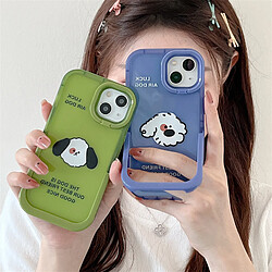 GUPBOO Étui pour iPhone11 Support de boîtier de téléphone portable simple portrait de tête de chien bouclé japonais et coréen