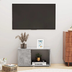 vidaXL Meuble TV Gris béton 60x24x32 cm Bois d'ingénierie