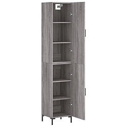 Avis vidaXL Buffet haut Sonoma gris 34,5x34x180 cm Bois d'ingénierie