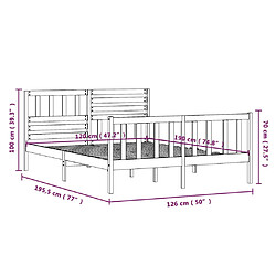 vidaXL Cadre de lit sans matelas bois massif pas cher