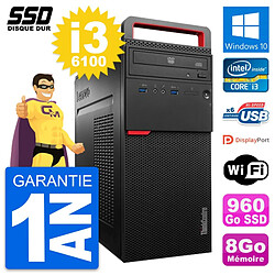 PC Tour Lenovo ThinkCentre M700 Intel i3-6100 RAM 8Go SSD 960Go Windows 10 Wifi - Occasion