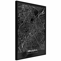 Paris Prix Affiche Murale Encadrée City Map Brussels Dark 20 x 30 cm Noir