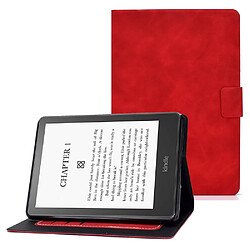 Etui en PU anti-chute avec support et porte-cartes pour votre Amazon Kindle Paperwhite 5 (2021) - rouge