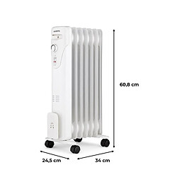 Acheter Radiateur électrique bain d'huile 1500W OCEANIC - 3 puissances - 7 éléments - Blanc - Mobile