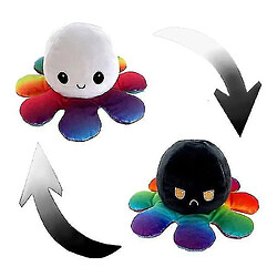 Universal Poupée en peluche réversible émulation douce mignonne (noir et blanc)