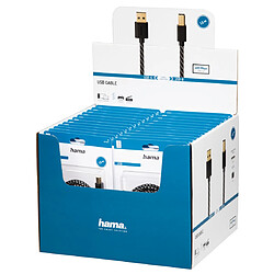 HAMA Câble USB, USB 2.0, doré, textile, 1,50 m, vendu à l'unité