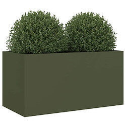 Acheter Maison Chic Jardinière,Bac à fleurs - pot de fleur vert olive 62x30x29 cm acier laminé à froid -GKD73092