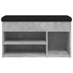 Acheter Decoshop26 Banc de rangement à chaussures gris béton 82 x 32 x 45,5 cm bois d'ingénierie gris DEC024905