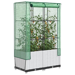 vidaXL Jardinière surélevée avec housse aspect rotin 80x40x138 cm