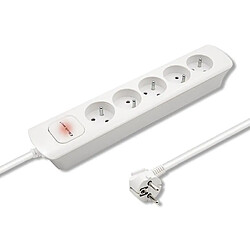 Power strip 5 sockets, 1.8m, White