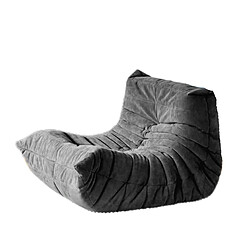 SoftEva Sans assemblage moderne ergonomique Bean Bag chaise velours côtelé plancher lounge chair Gris