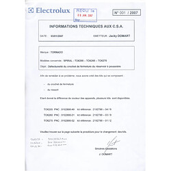 Avis MOTEUR MKR 2553-2 230 V ELECTROLUX 1800W POUR PETIT ELECTROMENAGER TORNADO - 219132001