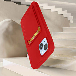 Avizar Coque iPhone 14 Silicone Souple Porte-carte rouge pas cher