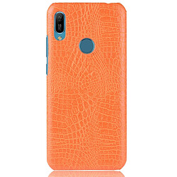 Wewoo Coque PC antichoc texture crocodile + PU pour Huawei Y6 2019 jaune