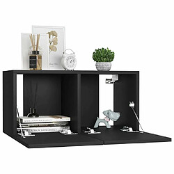 Acheter Maison Chic Ensemble de meubles TV 3 pcs | Banc TV Moderne pour salon | Meuble de Rangement - Noir Aggloméré -MN56161