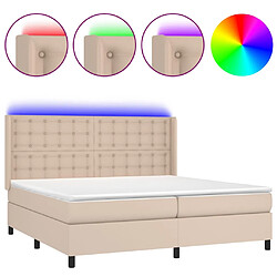 vidaXL Sommier à lattes de lit matelas LED Cappuccino 200x200 cm