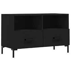 vidaXL Meuble TV Noir 80x36x50 cm Bois d'ingénierie