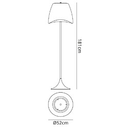 Luminaire Center Lampadaire Cool 2 Ampoules E27 Foot Switch Indoor, blanc mat/blanc opal