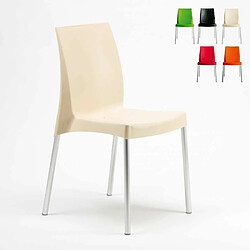 20 Chaises Grand Soleil Boulevard plastique polypropylène empilables stock, Couleur: Blanc