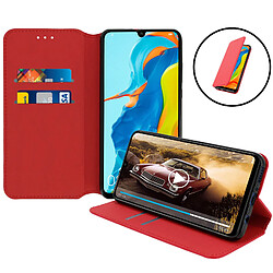 Avizar Housse Huawei P30 Lite Étui Folio Portefeuille Fonction Support rouge