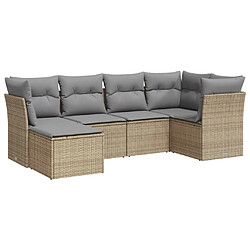 Maison Chic Salon de jardin avec coussins 6 pcs | Ensemble de Table et chaises | Mobilier d'Extérieur beige résine tressée -GKD22795