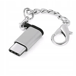 GUPBOO Adaptateur porte-clés micro usb type b vers type c argent,JL1862