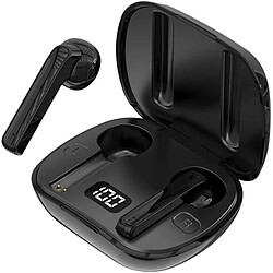 Chrono Écouteurs intra-auriculaires Bluetooth Écouteurs sans fil Bluetooth 5.0 Écouteurs sans fil à réduction de bruit avec microphone, étanche IPX5, contrôle tactile, étui de chargement à écran numérique LCD intelligent(noir)