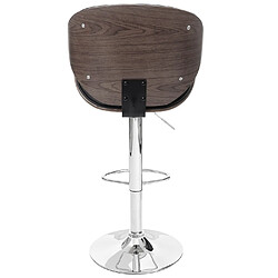 Acheter Mendler Tabouret de bar Foxrock, chaise de bar, bois courbé, design rétro ~ gris, similicuir noir