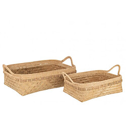 Dansmamaison Set De 2 Plateaux En Bambou Naturel