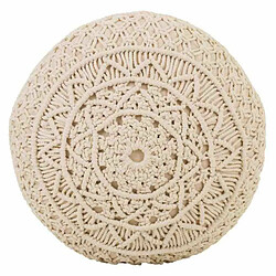 Avis Pouf Alexandra House Living Crème Bambou Éponge Bois MDF 50 x 30 x 50 cm