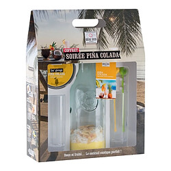 Totalcadeau Coffret de mélange et accessoires pour Piña Colada et 2 verres