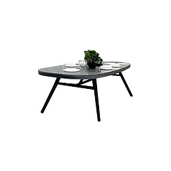 Acheter Meubletmoi Table de jardin en aluminium gris plateau verre 6 places - PACIFIC