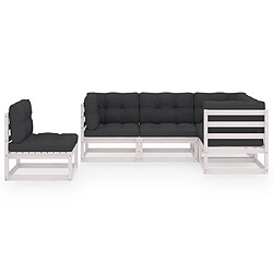 Avis Maison Chic Salon de jardin 5 pcs + coussins - Mobilier/Meubles de jardin - Table et chaises d'extérieur Bois de pin massif -MN73996