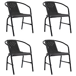 vidaXL Chaises de jardin lot de 4 Rotin plastique et acier 110 kg 