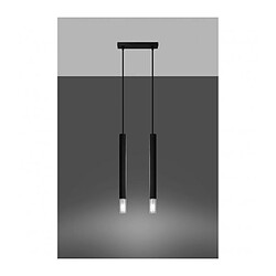 Avis Luminaire Center Suspension Wezyr Bar Verre,acier Noir 2 ampoules 120cm