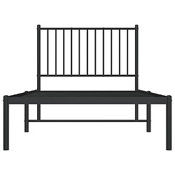 Acheter vidaXL Cadre de lit métal sans matelas avec tête de lit noir 90x190 cm