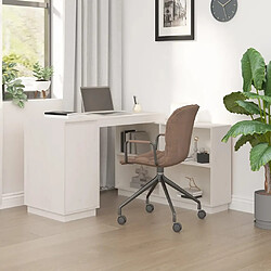 vidaXL Bureau Blanc 110x50x75 cm Bois massif de pin