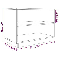 vidaXL Armoire à chaussures Gris 60x34x45 cm Bois de pin massif pas cher