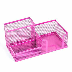 Leviatan Organiseur de Bureau - Organiseur de Bureau en Métal - Porte-Stylo pour Bureau - Organiseur de Bureau avec Porte-Notes en Maille - 205 x 103 x 98 mm - Rose