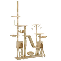 Arbre à chat avec griffoirs,niche pour chat en sisal 230-250 cm Beige -MN65102