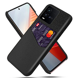 Coque en TPU + PU anti-chute avec porte-carte pour votre Vivo iQOO 10 5G - noir