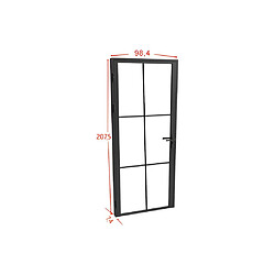 Vente-Unique Bloc porte réversible en aluminium et verre trempé - H204 x L93 cm - Noir - SEROTO pas cher