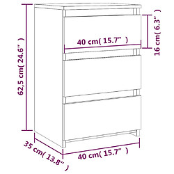 Acheter Maison Chic Table de chevet | Table de nuit Sonoma gris 40x35x62,5 cm Bois d'ingénierie -GKD46159