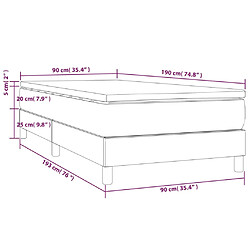 Acheter vidaXL Sommier à lattes de lit avec matelas Blanc 90x190 cm Similicuir