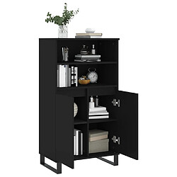 Avis vidaXL Buffet haut Noir 60x36x110 cm Bois d'ingénierie