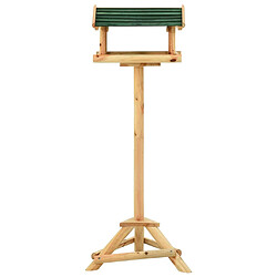 vidaXL Mangeoire à oiseaux et support 37x28x100cm Bois de sapin massif