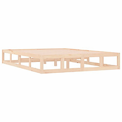 Acheter Maison Chic Lit adulte - Lit simple Cadre de lit,Structure du lit Contemporain 135x190 cm Double Bois massif -MN87408