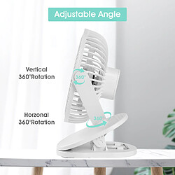 Acheter Universal Ventilateur de poussette avec 4 vitesses ventilateur de minitable silencieux à 360 ° batterie pivotante moteur électrique rechargeable