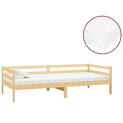 Maison Chic Lit de jour avec matelas, Lit de repos Lit d'invité pour Salon Chambre,Canapé-lit 90x200 cm Bois de pin massif -MN41414