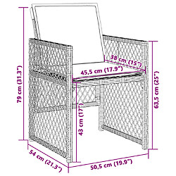 vidaXL Chaises de jardin avec coussins lot de 4 mélange beige pas cher